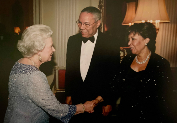 Powell with England’s Queen